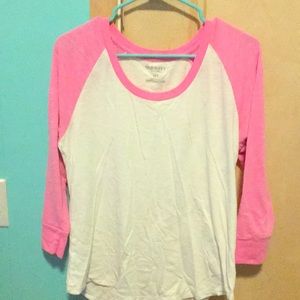 Pink baseball t